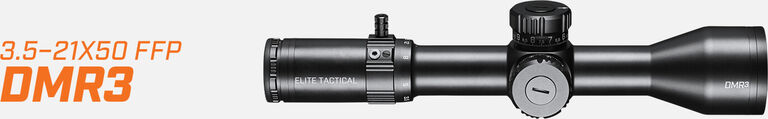 Elite Tactical DMR3 Riflescope on light background