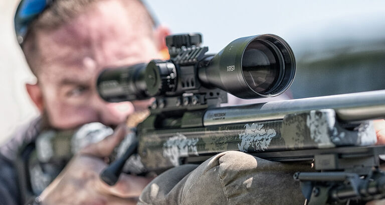 Shooter aiming though XRS3 Riflescope